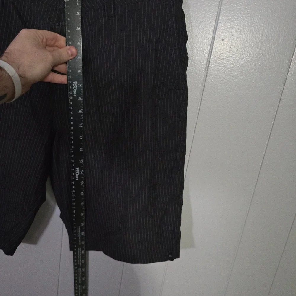 Quiksilver Amphibians Shorts‎ Mens 34 Black Pinstripe Hybrid Boardshorts 4126